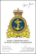 Letters patent approving the Badge of the Royal Canadian Navy