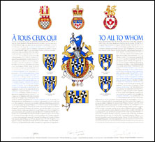 Letters patent granting heraldic emblems to Claude Clément