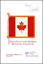 Lettres patentes confirmant un drapeau royal pour l'usage du 2e bataillon de la Princess Patricia’s Canadian Light Infantry