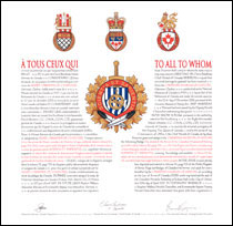 Letters patent granting heraldic emblems to the Canadian Museum of History