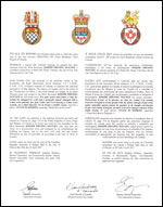 Letters patent granting heraldic emblems to Joseph Phuong Nguyen