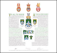 Letters patent granting heraldic emblems to John Ross McLean