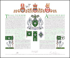 Letters patent granting heraldic emblems to Algonquin College