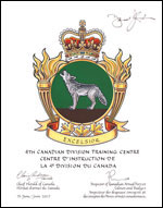 Letters patent approving the Badge of the 4th Canadian Division Training Centre