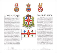 Letters patent granting heraldic emblems to the Ville de Montréal