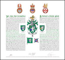 Letters patent granting heraldic emblems to Jeffrey Michael Allbon