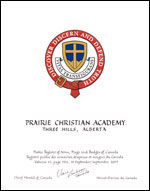 Letters patent granting heraldic emblems to the Prairie Christian Academy Society