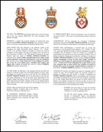 Letters patent granting heraldic emblems to Daniel Thomas Bartie