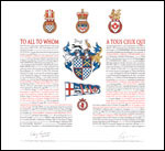 Letters patent granting heraldic emblems to John Robert Charles Cave-Browne-Cave