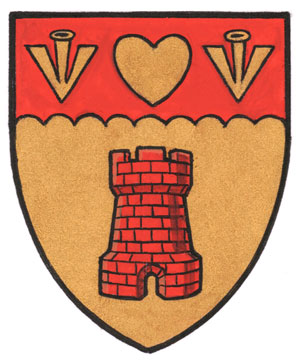 Differenced Arms for Kelly Marie Frances de Chastelain, granddaughter of Alfred John Gardyne Drummond de Chastelain