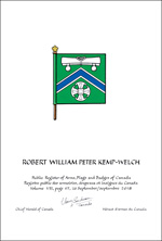 Lettres patentes concédant des emblèmes héraldiques à Robert William Peter Kemp-Welch