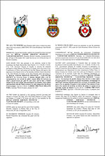 Letters patent granting heraldic emblems to the Royal United Services Institute – Vancouver Society