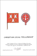 Lettres patentes concédant des emblèmes héraldiques à la Christian Legal Fellowship