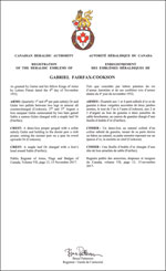 Letters patent registering the heraldic emblems of Gabriel Fairfax-Cookson