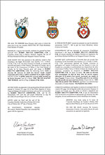 Letters patent granting heraldic emblems to Barry Melvyn Griffiths