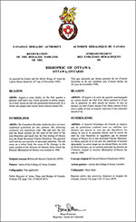 Lettres patentes enregistrant les emblèmes héraldiques du Bishopric of Ottawa