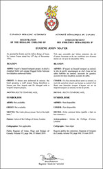 Letters patent registering the heraldic emblems of Eugene John Mayer