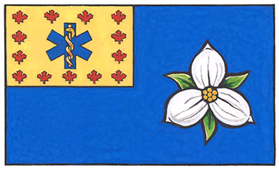 Flag of the Paramedic Chiefs of Canada (Ontario) Flag of the Paramedic Chiefs of Canada (Ontario)