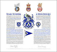 Letters patent granting heraldic emblems to Rankin Reginald MacGillivray