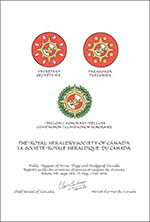 Letters patent granting heraldic emblems to The Royal Heraldry Society of Canada