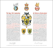 Letters patent granting heraldic emblems to Wesley Ward