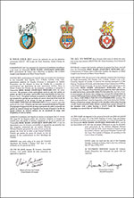 Letters patent granting heraldic emblems to Rose Marie Angélique Bernard