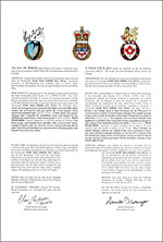 Letters patent granting heraldic emblems to Judy May Foote