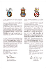 Letters patent granting heraldic emblems to William Thomas Molloy