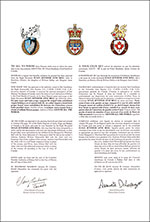 Letters patent granting heraldic emblems to Susan Jennifer Anne Bell