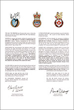 Letters patent granting heraldic emblems to the Royal Canadian Geographical Society