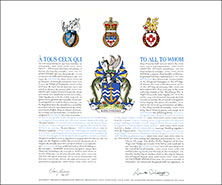 Letters patent granting heraldic emblems to Shippagan