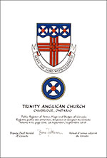 Lettres patentes concédant des emblèmes héraldiques à la Trinity Anglican Church