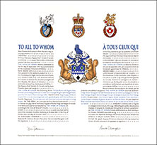 Lettres patentes concédant des emblèmes héraldiques à the Town of Edson