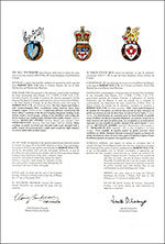 Letters patent granting heraldic emblems to Robert Hay