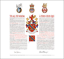 Lettres patentes concédant des emblèmes héraldiques à Neil Bradley Marshall
