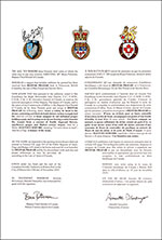 Letters patent granting heraldic emblems to Deepak Prasad