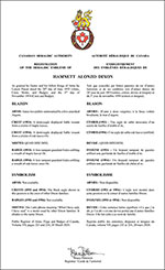 Letters patent registering the heraldic emblems of Hamnett Alonzo Dixon