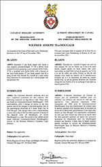 Arms of Wilfred Joseph MacDougald