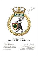 Lettres patentes approuvant les emblèmes héraldiques du NCSM Margaret Brooke