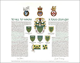 Letters patent granting heraldic emblems to James Russell Goby