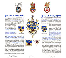 Lettres patentes concédant des emblèmes héraldiques à Gregory Douglas Whyte