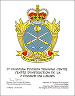 Letters patent approving the heraldic emblems of the 3rd Canadian Division Training Centre