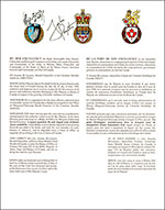 Lettres patentes concédant des emblèmes héraldiques au héraut Margaree-Chéticamp émérite