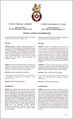 Arms of Angus Lewis Macdonald