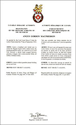 Arms of Angus Gordon Macpherson