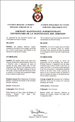 Lettres patentes approuvant les emblèmes héraldiques d'un gestionnaire de la maintenance des aéronefs de l'Aviation royale canadienne