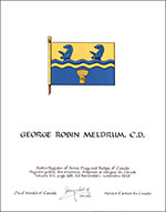 Letters patent granting heraldic emblems to George Robin Meldrum