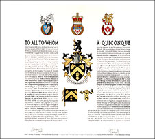 Letters patent granting heraldic emblems to Hafiz Feezer Kassam