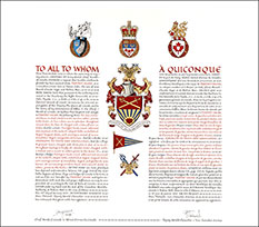 Letters patent granting heraldic emblems to Pradeep Sagar