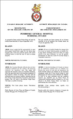 Letters patent registering the heraldic emblems of Pembroke General Hospital